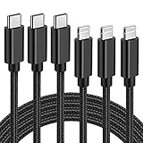 Quntis USB C to Lightning Cable MFi Certified, 3 Pack 6.6ft iPhone 12 fast Charger Cord, Nylon...