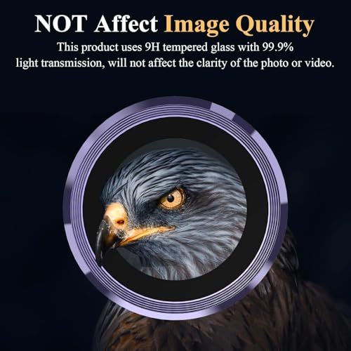 Image of Skinomi Camera Lens Protector Compatible with Samsung Galaxy S24 Plus [Anti-Scratch] Premium Tempered Glass Film Aluminum Alloy Lens Ring Cover- Titanium Purple
