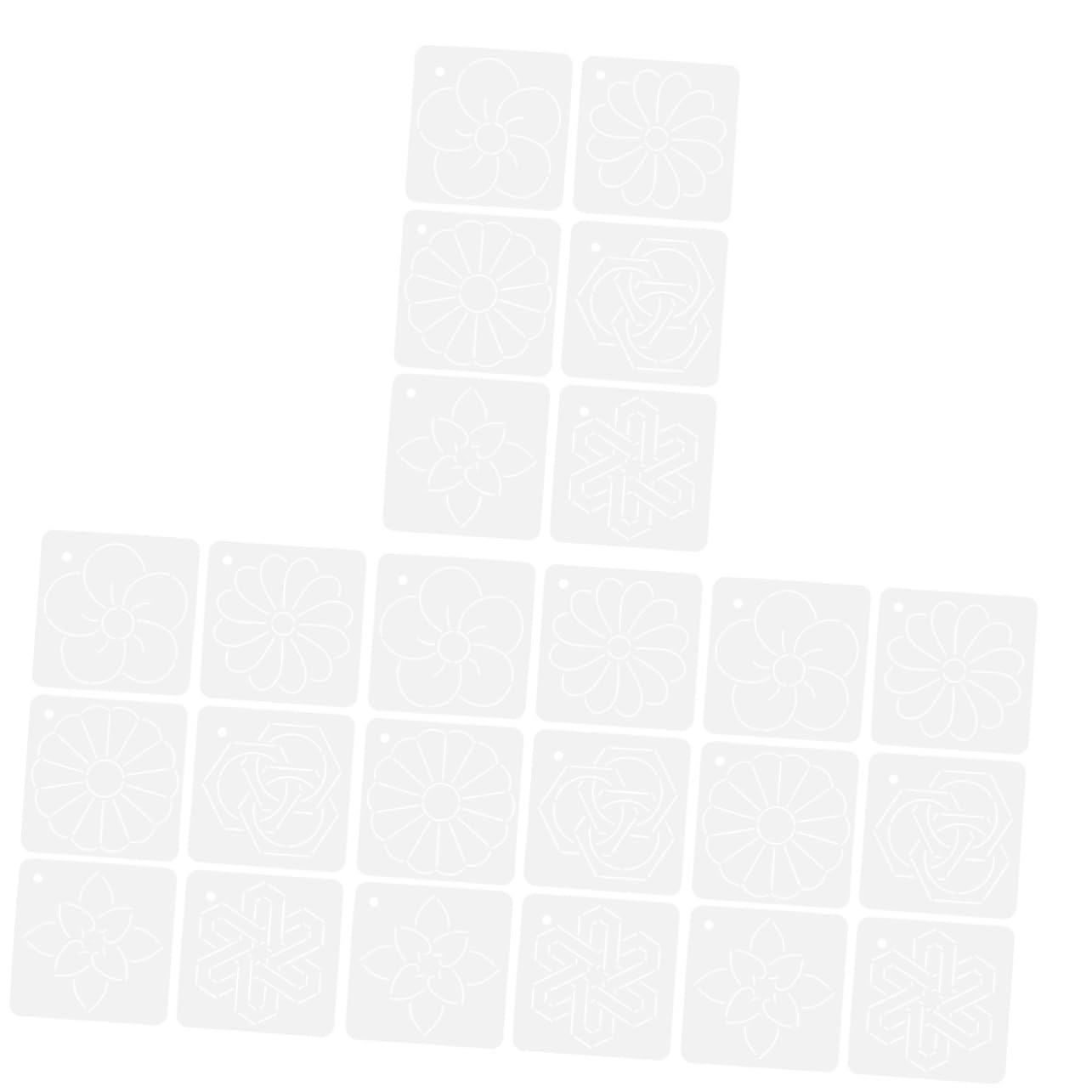 Operitacx 24piezas Plantillas De Acolchado Acrílico Para Bordado y Costura De Reutilizables y Prácticas Para Manualidades y Proyectos De Patchwork