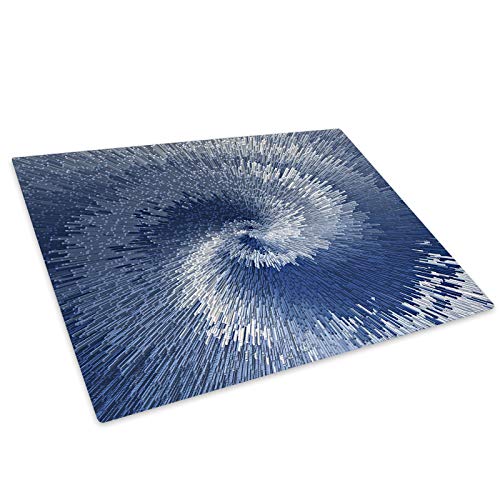 Blue Navy Chic Glass Chopping Board Kitchen Worktop Saver Protector