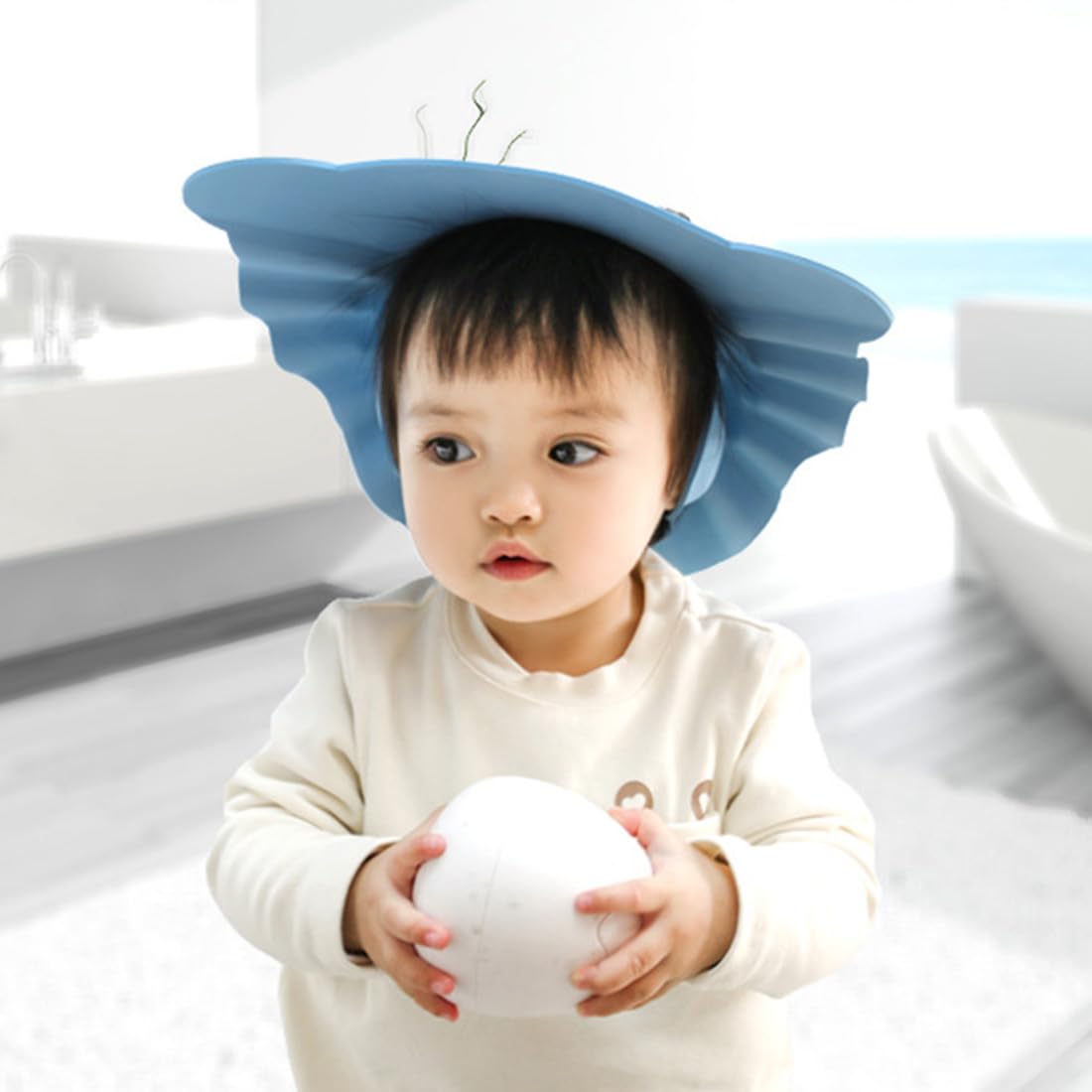 Lot de 2 bonnets de douche pour enfants, bonnet de shampoing pour enfants, bouclier de lavage des cheveux réglable pour bébé, utilisé pour protéger les yeux et les oreilles