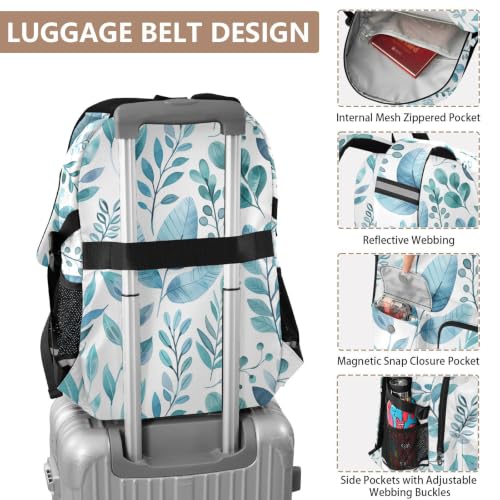 Mochila para laptop grande de 17.5 pulgadas de hojas acuarela para evitar dolor de espalda 4