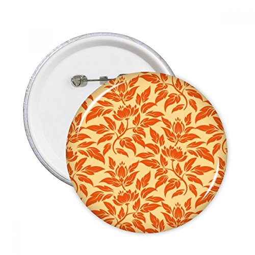 Pins Badge Bouton en Motif Orange d'Or Idéal pour Décoration de Vêtements Imprimé Floral