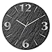 Produktbild ARTLAND Wanddeko Wanduhr ohne Tickgeräusche aus Glas Funkuhr Ø 30 cm Rund Lautlos Ø 30 cm Schieferoptik U1RE