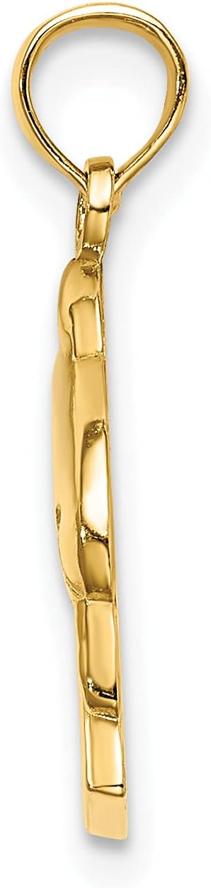 Precious Accents 14K Gold 2D CURACAO Under Polished Dolphin Charm