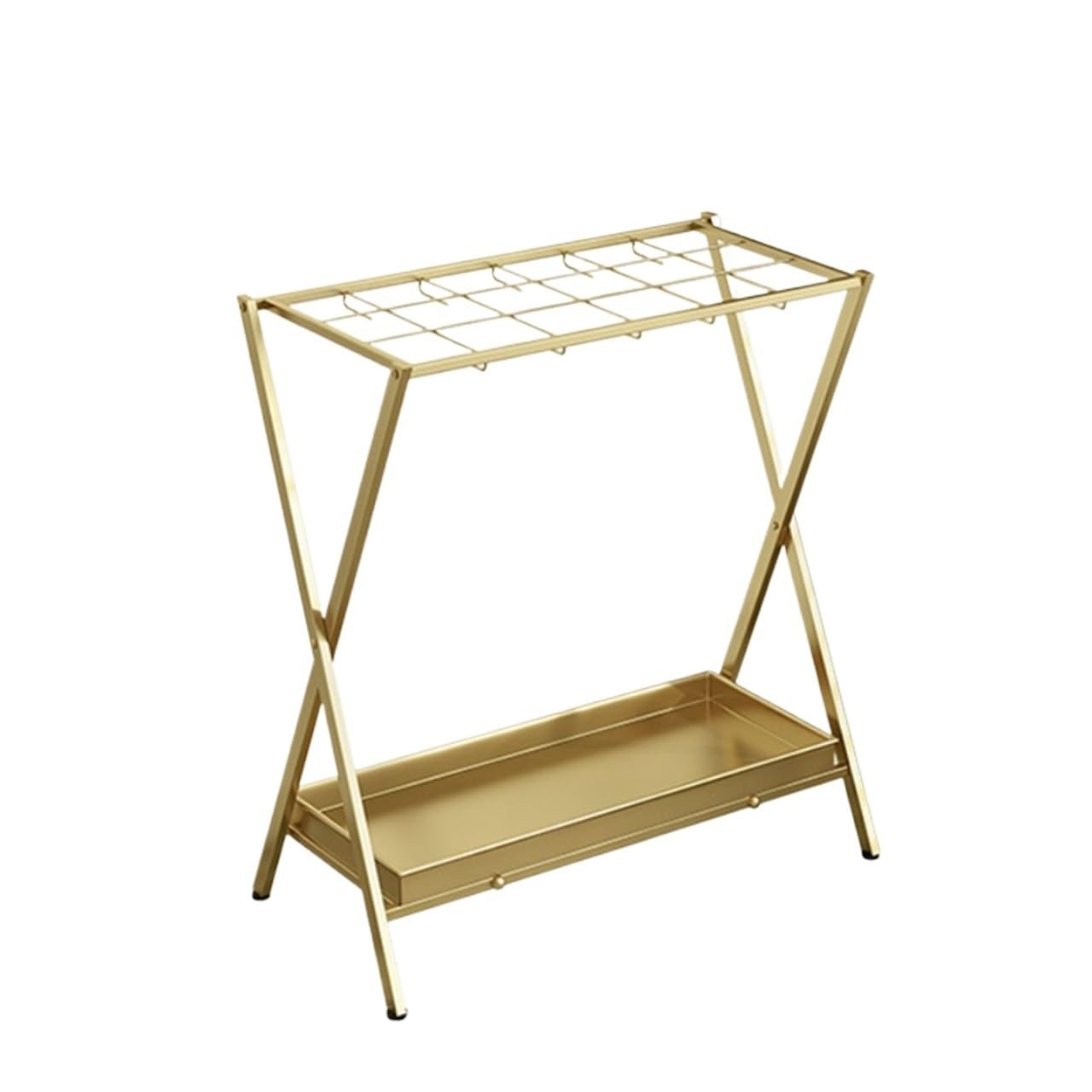 YANG11FAN Nordic Gold Metal Umbrella Shelf Bucket Creative Iron Hook Design Storage Multi-application