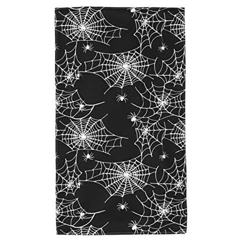 SUPLUCHOM Hand Towel Halloween Black Spider Web for Bathroom Kitchen Microfiber Fingertip Bath Towels 16 x 27.5 Inch Soft Decorative Home Hotel Gym Laundry Room Cover