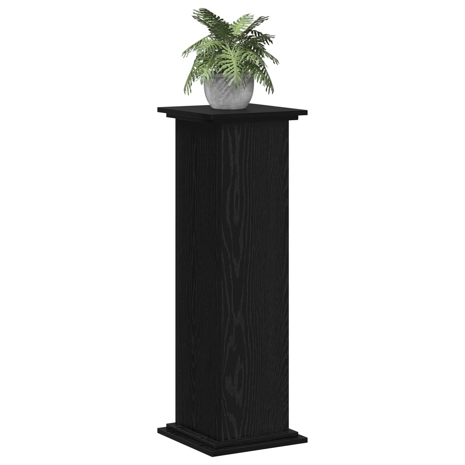 Soporte para plantas con aspecto de roble negro, 33 x 33 x 100 cm, resistente a la intemperie, material de madera, interior y exterior, versátil para balcón, terraza, jardín, salón