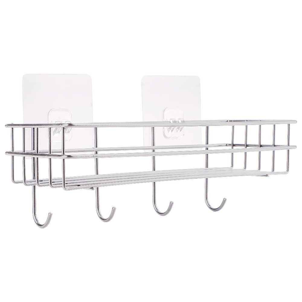 Algado Shower Caddy Bathroom Shelf No Drilling Traceless Adhesive Shower Caddy Rustproof Food Storage Basket