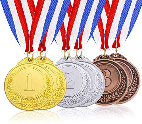Lot De 50 Médailles Dorées En Métal Pour Enfants - Événements Sportifs, Fêtes, Récompenses - Avec Rubans