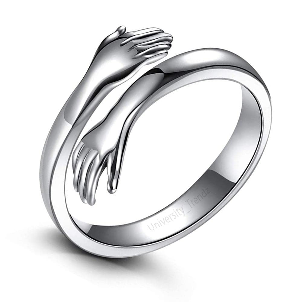 University Trendz Stylish Silver Hug Ring for Women & Girl - Promise Free Size Finger Ring (B09PNMFXF1) Amazon Price History, Amazon Price Tracker