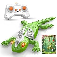 DOLGZIS Upgrade Wall Crawler Gecko, Rechargeable Remote Control Robot Kids Toys, Gecko Wall Climbing Toy for Kids 4+ Years, Birthday, Boys, Girls (Green Gecko)