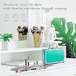 Color Nymph Beginner Makeup Kits For Teens With Train Case Included Full Makeup Kit Eyeshadow Palette Blushes Bronzer Highlighter Lipstick Brushes Mirror (Green) - Image 5