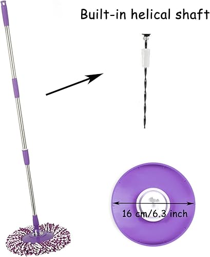 Miniatura 2 de Repuesto de mango de poste de trapeador giratorio, mango de repuesto telescópico giratorio de 360 grados, accesorios de herramienta de limpieza,