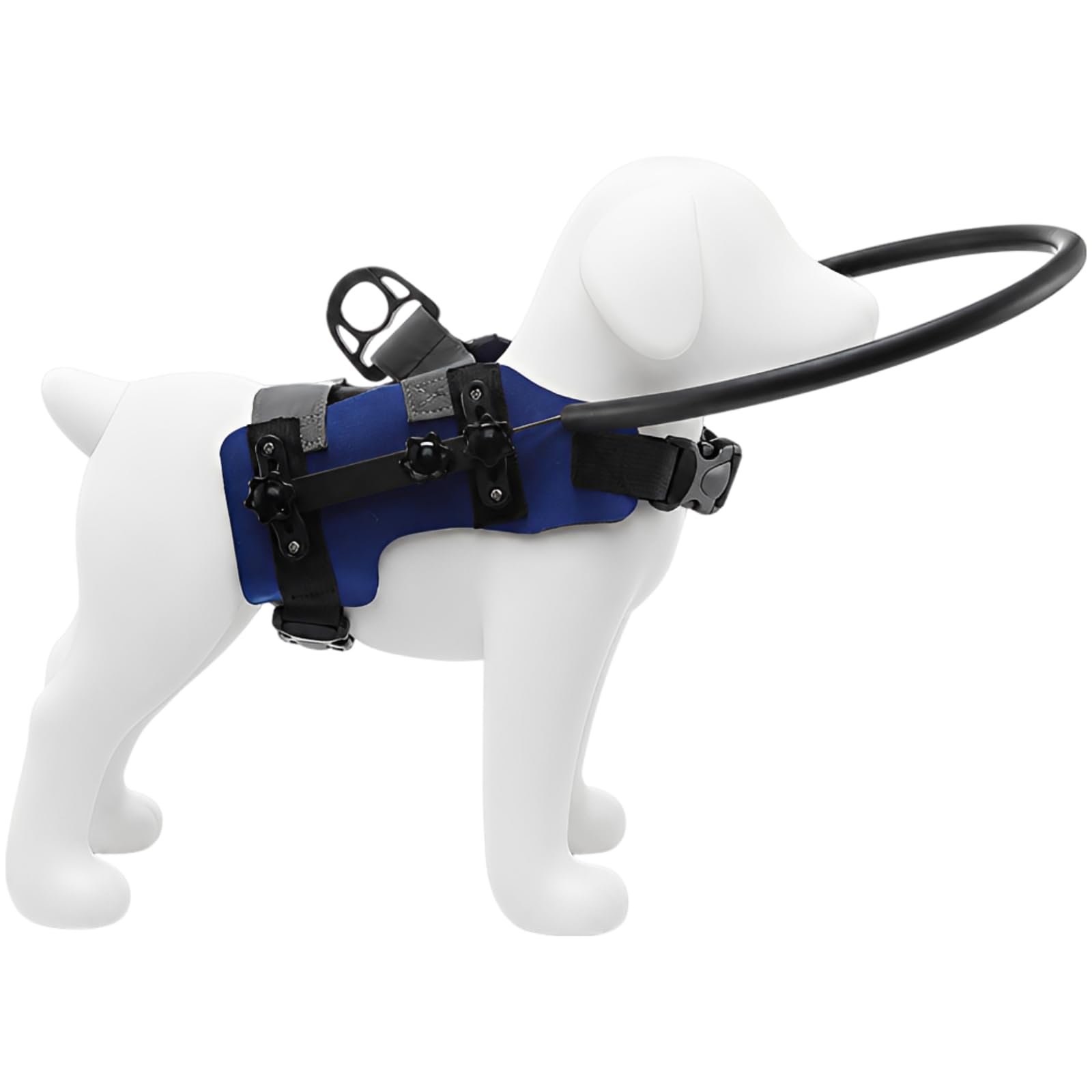 Bumper-Ring-Geschirr für sehbehinderte Hunde, 8,7 Zoll verstellbares Assistenzgeschirr mit Prallschutz für kleine Hunde 9-22 lbs, SBR-gepolstert, bequem, mit Leinenring