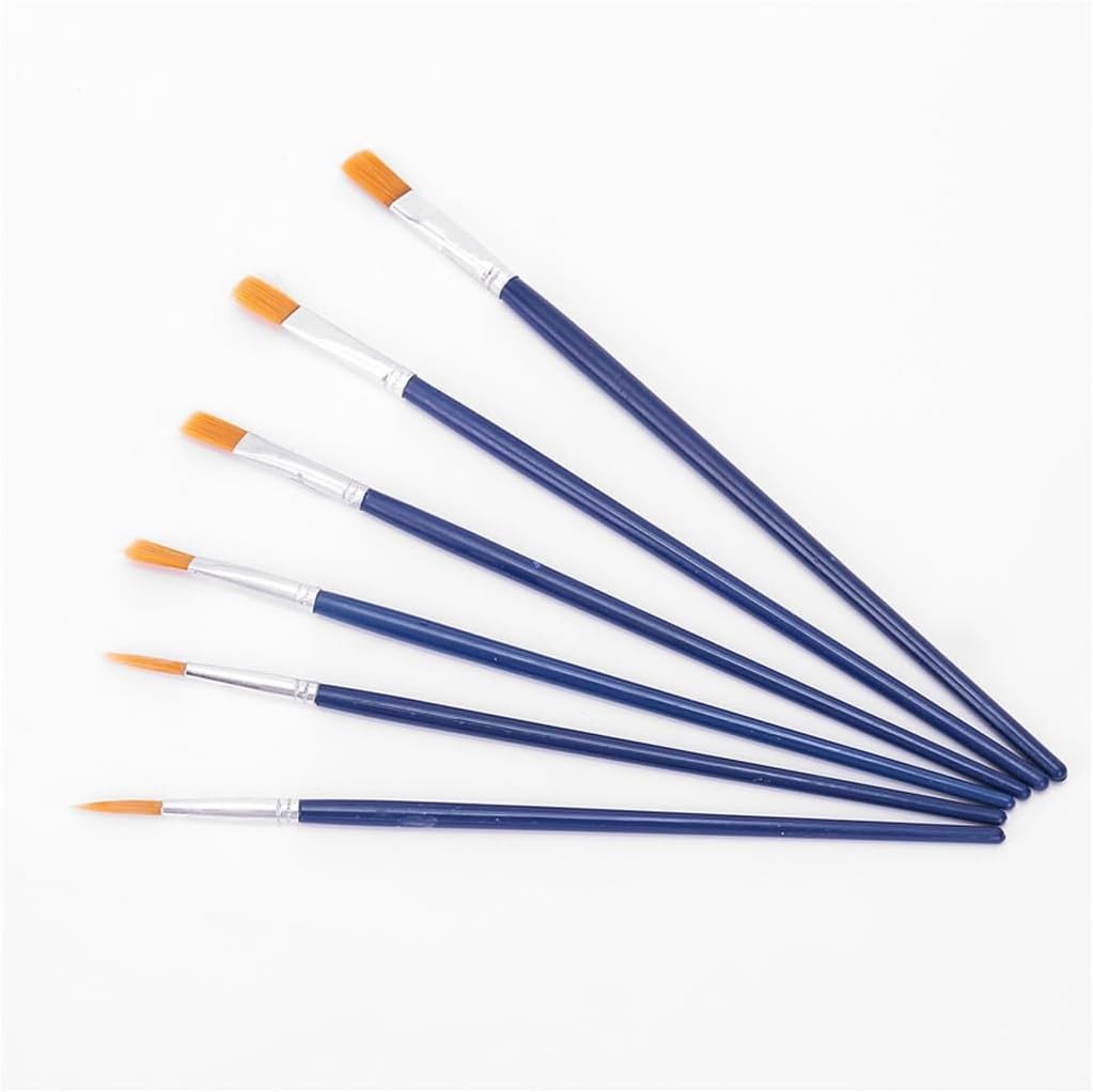 Nylon Watercolor Paintbrush, Oil Paintbrush, Oil Painting Supplies, 6-Piece Set