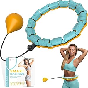 UNIKOST Smart Weighted Infinity Hula Hoop Trainer – Adjustable Fitness Hoop for Adults, Men & Women Weight Loss – At…