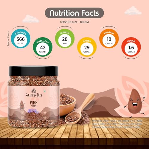 Image of Auravita 4 Combo (Chia, Pumpkin, Sunflower & Flax Seed) 100gms each (400gms total) Jar Pack | Mix Seeds for Eating Superfood Perfect for Gifting