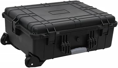 vidaXL Flight Case with Wheels, Transport Case, Photo Case, Camera Case, Protective Case, Universal Case, Storage Case, Black, 63 x 50 x 23 cm, Polypropylene