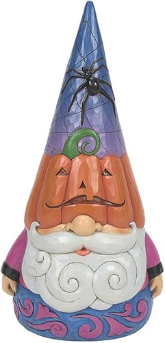 Enesco Jim Shore Heartwood Creek - Figura de sombrero de telaraña de gnomo de Halloween, 12 pulgadas, multicolor