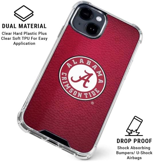 Skinit Clear Phone Case Compatible with iPhone 15 Plus - Officially Licensed University of Alabama University Seal Design
