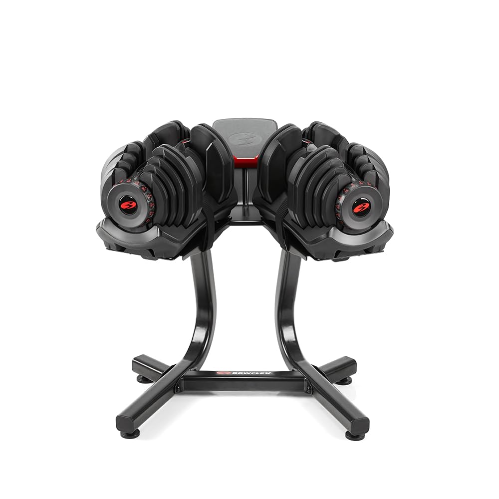 BowFlex SelectTech 1090i Hantel-Set mit Ständer | 4–41 kg verstellbar | 2 verstellbare Hanteln von 4 bis 41 kg mit Ständer für platzsparendes Krafttraining zu Hause.