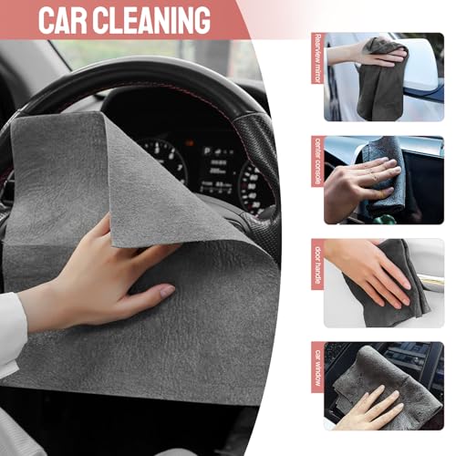 Medium size Magic Cleaning Cloths for Glass 4pcs,Reusable Cleaning Rag Super Soft Premium Streak Free Washable Cloth Duster for Home,Kitchen,Cars Glass Window - Image 5