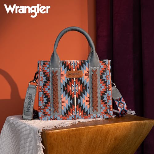 Image of Montana West x Wrangler Mini Tote Bag for Women Western Crossbody Purse Aztec Top Handle Handbags