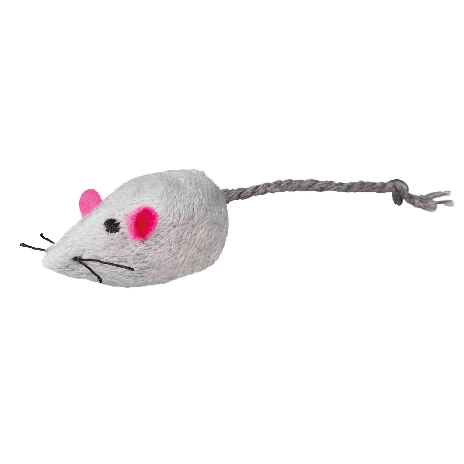 Trixie Peluche ratón con Bell para Gatos, 5 cm, Blanco/Gris, 2 Piezas