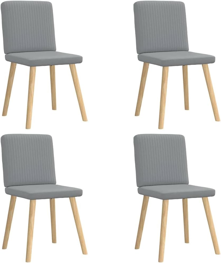 vidaXL Dining Chairs 4 pcs Light Gray Fabric, Dinner Chair, Kitchen Chair, Dining seat, Chair, Living Room Chair, Accent Chair, Side Chair