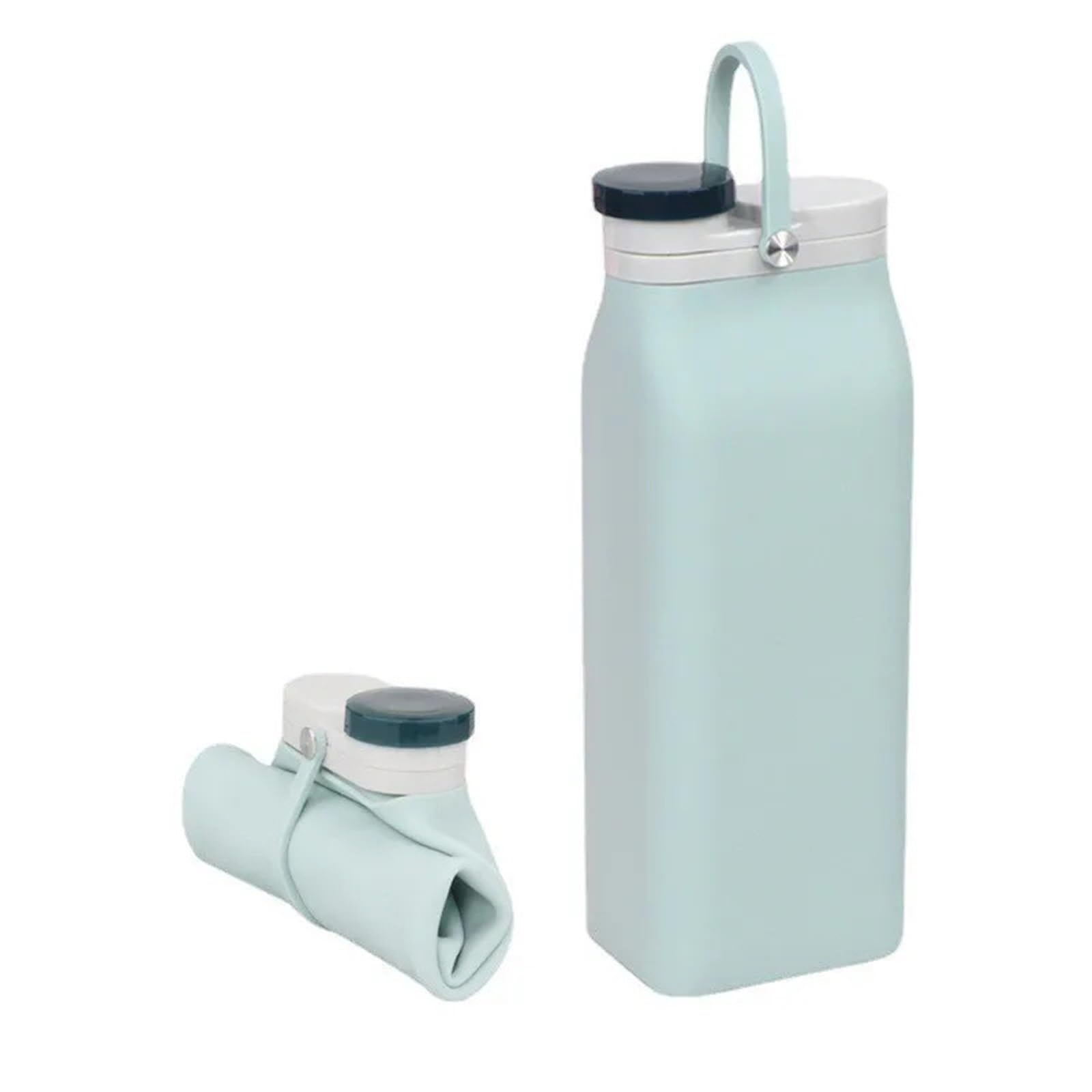 Gobelet pliable Gobelet en silicone Tasse d'eau pliante en Silicone, bouteille de lait, Portable Sports plein air(Blue,600ml)