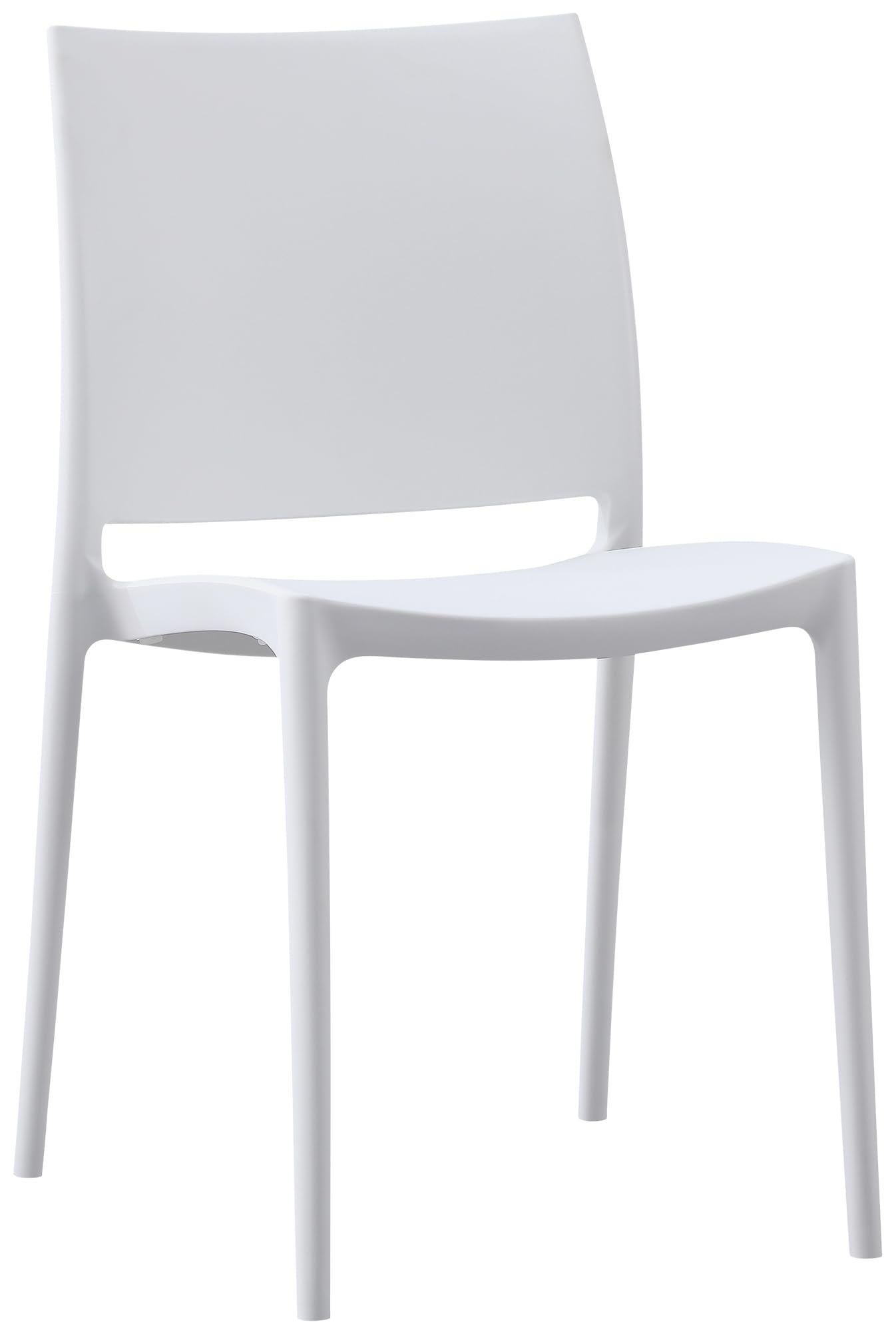 CLP Silla Apilable Meton De Plástico Resistente A La Intemperie & De Fácil Mantenimiento I Silla De Exterior con Respaldo, Color:Blanco