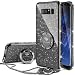 OCYCLONE Galaxy Note 8 Case, Glitter Cute Phone Case for Women Girls with Kickstand, Bling Diamond Rhinestone Bumper with Ring Stand Compatible with Galaxy Note 8 Case for Girl Women - Purple Black