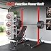 ANCHEER Squat Rack, Power Cage with Pull Up Bar & J-Hooks, 820LBS Heavy Duty Power Rack with Weight Storage, Multi-Function Half Rack for Home Gym Strength Training