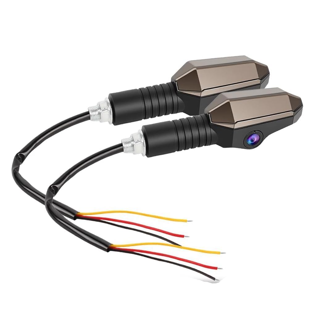 Motorcycle Turn Signal Indicator with Built-in Camera | RGB Arrow Style E-Bike Turn Light with Ground Projection | D12V Waterproof Signal Light (Black, Pack of 2)-image-47