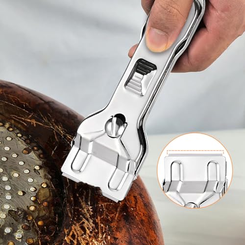 Idota Ceranfeldschaber Metall, Glasschaber Ceranfeld mit 5 Edelstahl Ersatzklingen, Schaber Ceranfeld Kratzer Ceranfeldschaber Klingen für Herd, Backofen, Glaskeramik, Induktionskochfeld