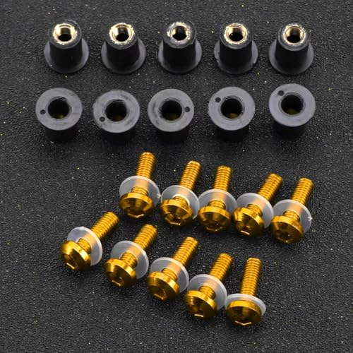VBNYBA Motorrad Schraubenset Kompatibel Mit Für Ninja Für GPZ900R Für Z900 Für ZX-10RR Für ZX-12R 5 Mm 10-teiliges Motorrad-Windschutzscheibenschrauben-Schraubenmutter-Befestigungssatz(Yellow) VBNYBA Motorrad Schraubenset Kompatibel Mit Für Ninja Für GPZ900R Für Z900 Für ZX-10RR Für ZX-12R 5 Mm 10-teiliges Motorrad-Windschutzscheibenschrauben-Schraubenmutter-Befestigungssatz(Yellow)