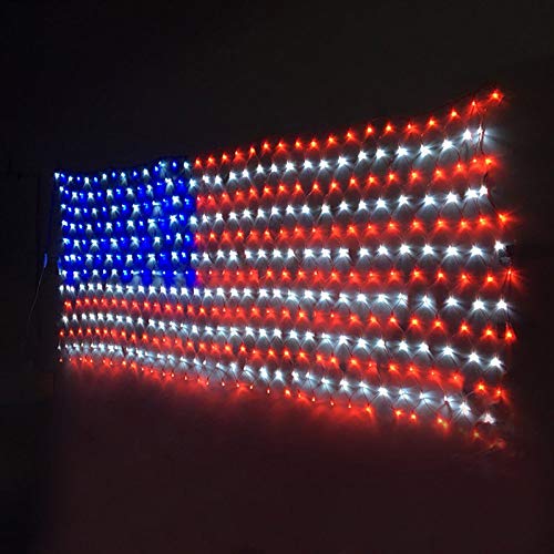 Yuliang Led American Flag Lights,6.5Ft*3.2Ft Waterproof American Flag Lights Outdoor For 4Th Of July Decorations,Independence Day,Memorial Day, Festival, Garden,Outdoor Christmas Decoration #TOP3