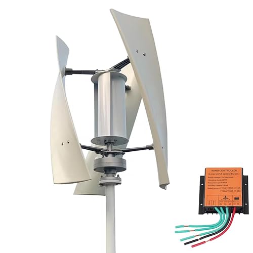 KX-ENERGIE 3-Blatt Garten Vertikaler Windgenerator 600W 12V 24V 48V Windkraftanlage Magnetische Levitation Windergie Turbinen Generator Spirale kein Lärm Windmühle mit MPPT Laderegle