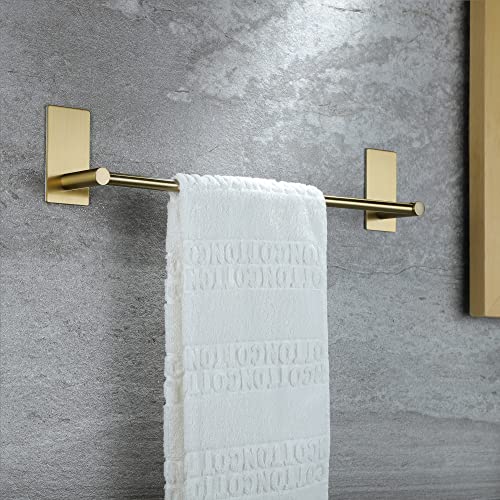 Taozun 40G-102G Gold Towel Bar - Self Adhesive Towel Holder + 2 Packs Towel Hooks Bathroom Accessories, 16-Inch Towel Rack thumb #2