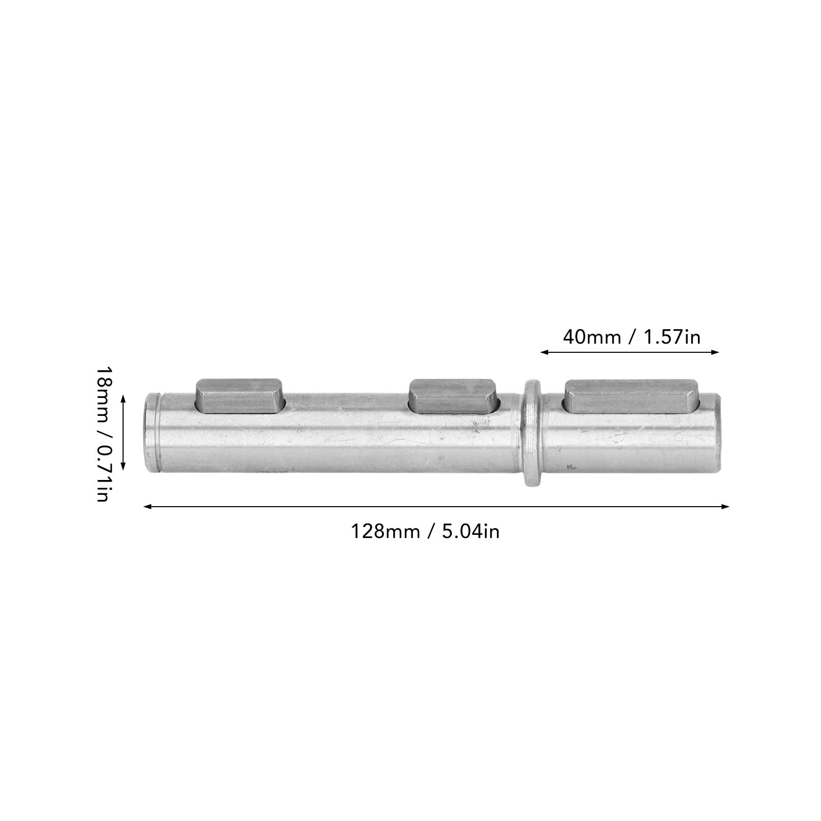 Arbre à Sortie Unique, Acier allié de 18 Mm de Diamètre, Arbre Unique à Sortie Longue de 128 Mm avec Joints, Anneau en S, Goupille D'angle pour Réducteur à Vis sans Fin NMRV040