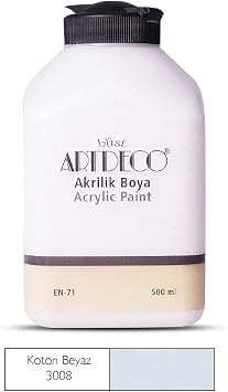 Artdeco Akrilik Boya, 500ml, Koton Beyaz 3008