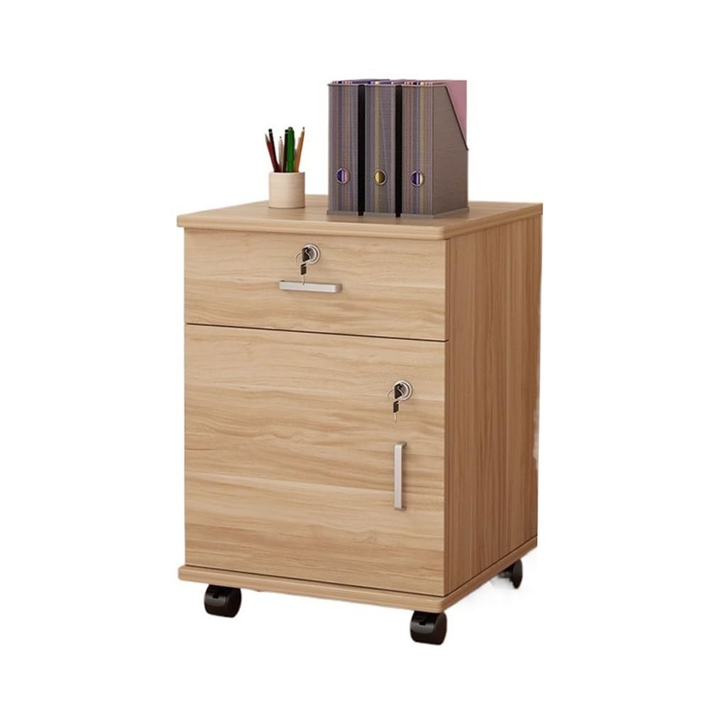 Aioneer File Cabinet Simple Locking Mobile Low Cabinet Office File Cabinet With Drawer File Organizer Filing Cabinet-Bruin