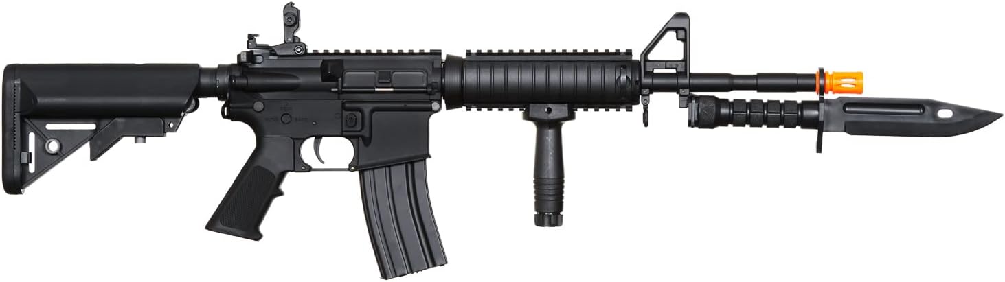 Lancer Tactical Gen 2 M4A1 Classic M4 AEG RIS Airsoft Rifle with Standard Combat Rubber Knife