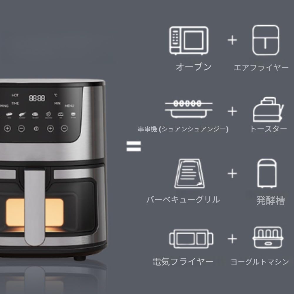 Amazon.co.jp: Sandqvipaノンフライヤー 日本製 7L大容量 360°可視窓