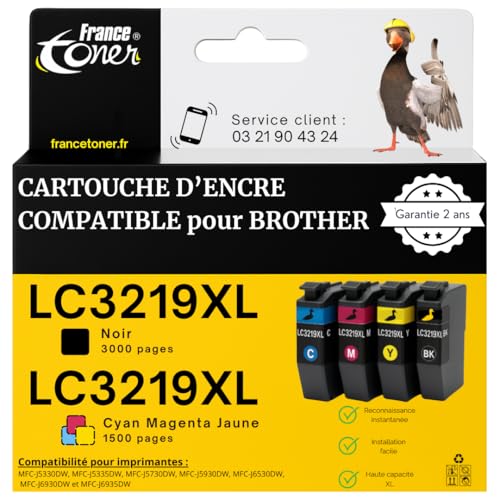 Encre LC3219XL haute qualité compatible Brother MFC-J6930DW pack 4