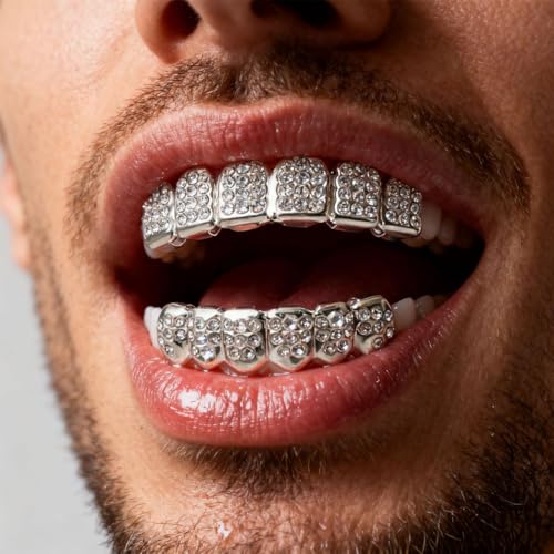 SANNIDHI Teeth Grillz Iced Out Silver Copper Set - Image 6
