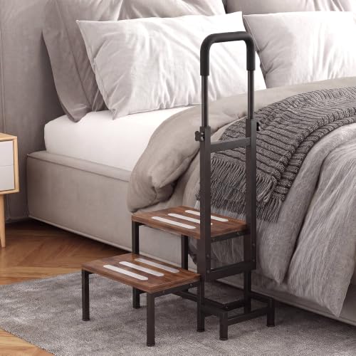 2-Tier Bed Step Stool with Handrails