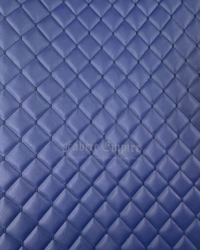 Premium Vinyl Quilted Foam Upholstery Fabric - 52" Wide, 3/8" Thick, Durable for Automotive, Furniture & Marine Projects (Blue with Black Threading) 3 Premium Vinyl Quilted Foam Upholstery Fabric - 52" Wide, 3/8" Thick, Durable for Automotive, Furniture & Marine Projects (Blue with Black Threading) - Image 2