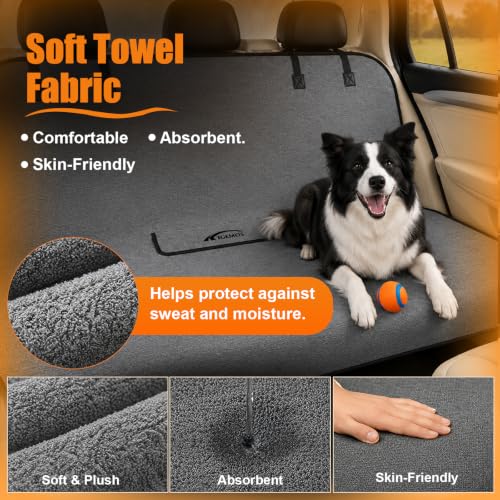 KIGEMOS Back Seat Cover, Waterproof Non-Slip Bench Seat Protector for Cars — view 3
